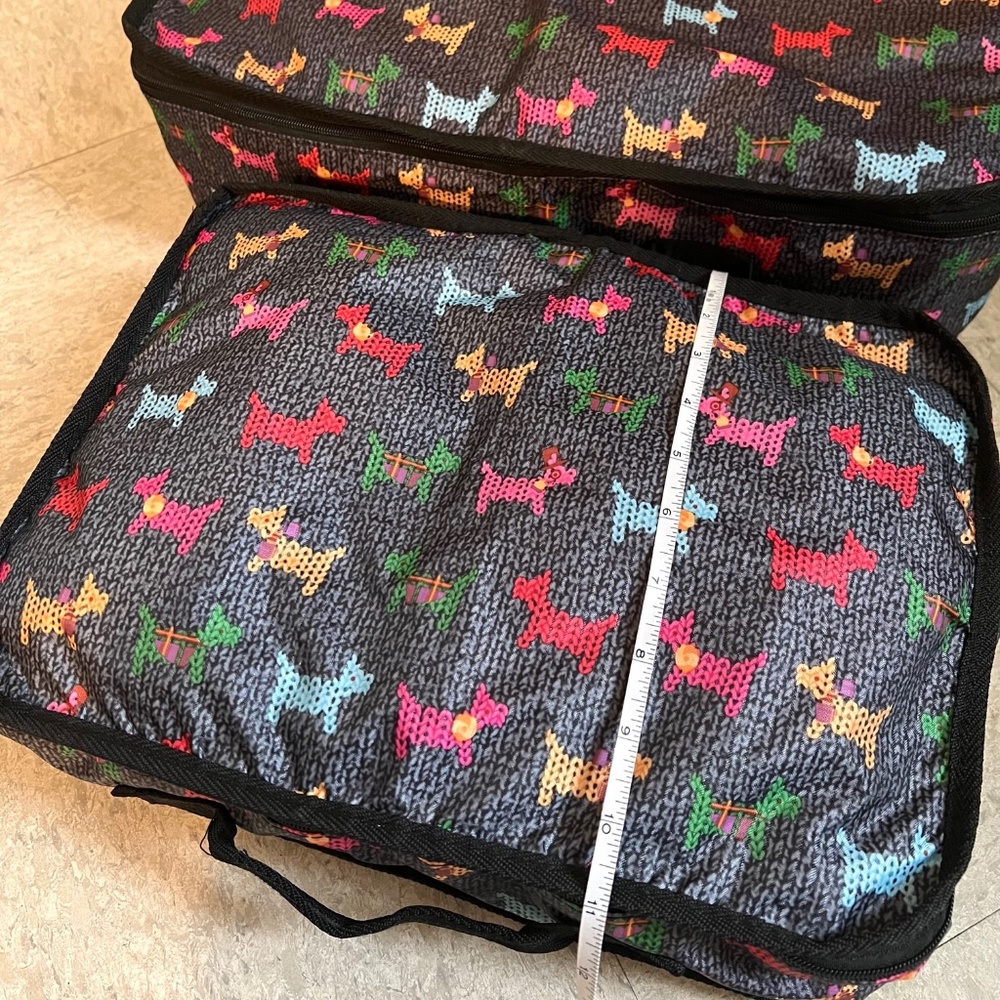 Colorful Terrier Dog Pattern Nylon Zipper Travel Packing Cubes 2 Piece Set - Picture 11 of 16